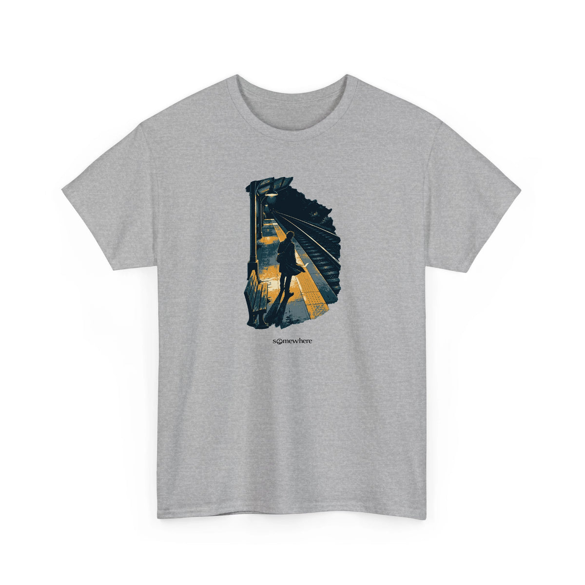 Last Train tee in Sport Grey, front view