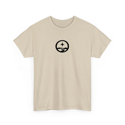 Somewhere Journey Mark tee in Sand, front view