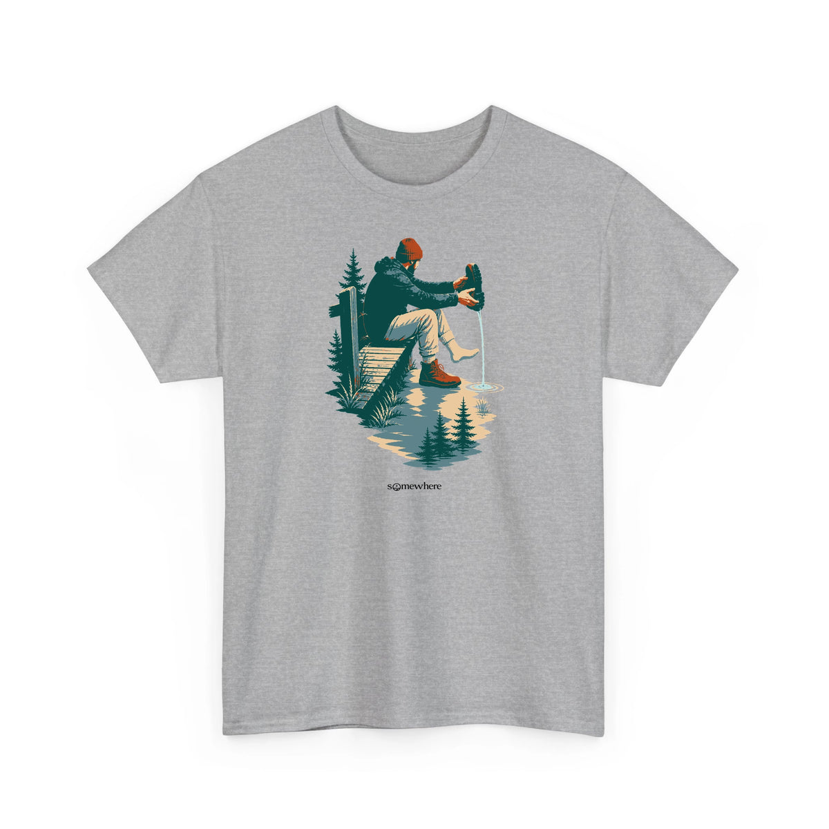 After Rain tee in Sport Grey, front view