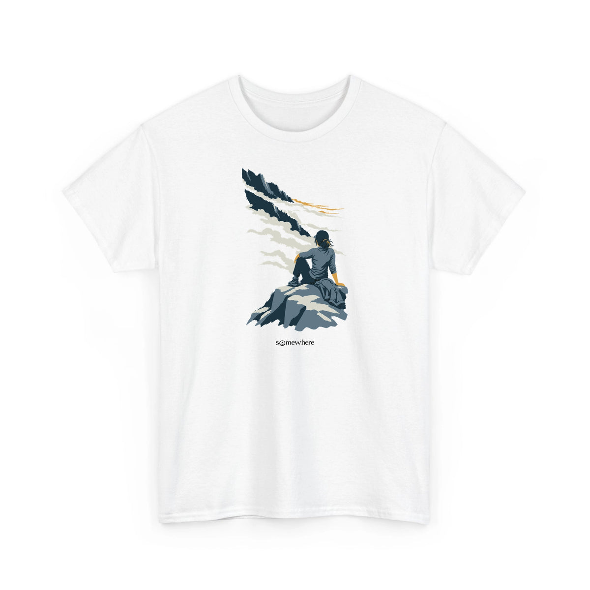 Low Fog tee in White, front view
