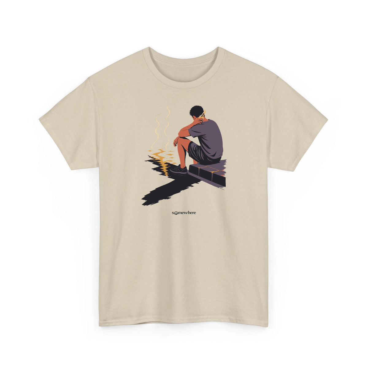 Pavement Heat tee in Sand, front view
